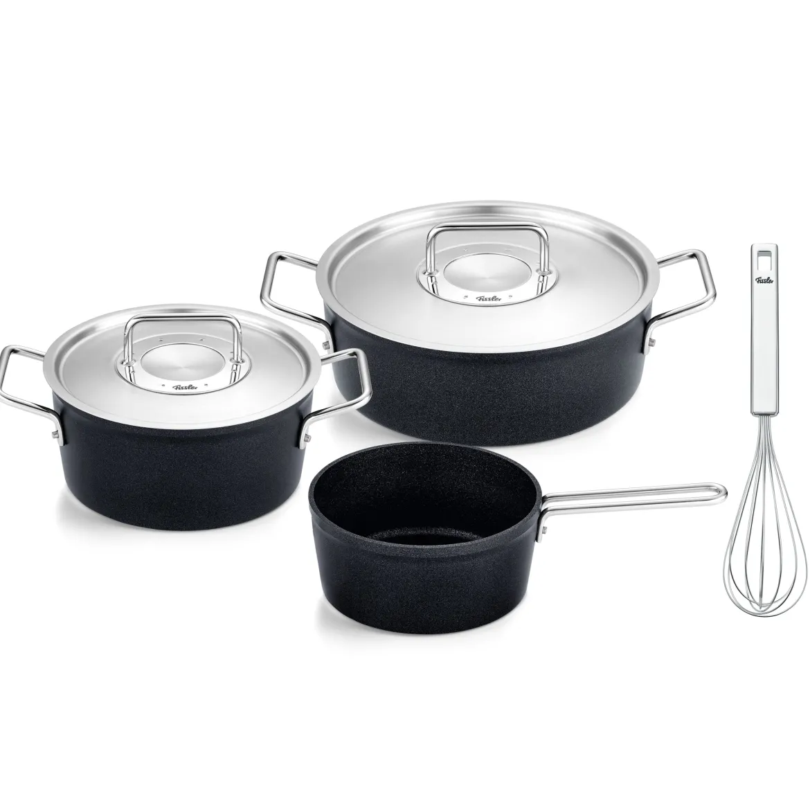 Adamant® 4-tlg. Set mit Metalldeckel & Original-Profi Collection® Schneebesen