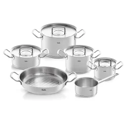 Original-Profi Collection® 5-teiliges Set aus Kochtöpfen, Bratentopf, Stielkasserolle + Gratis Servierpfanne